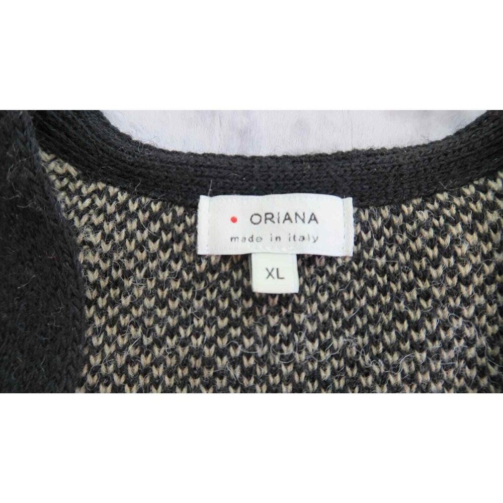 Oriana Sz XL Brown Buffalo Plaid Wool Blend Short Sleeve Cardigan Sweater - Picture 7 of 8